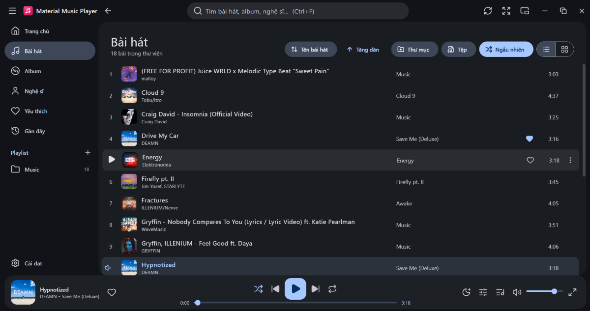 Material Music Player screenshot