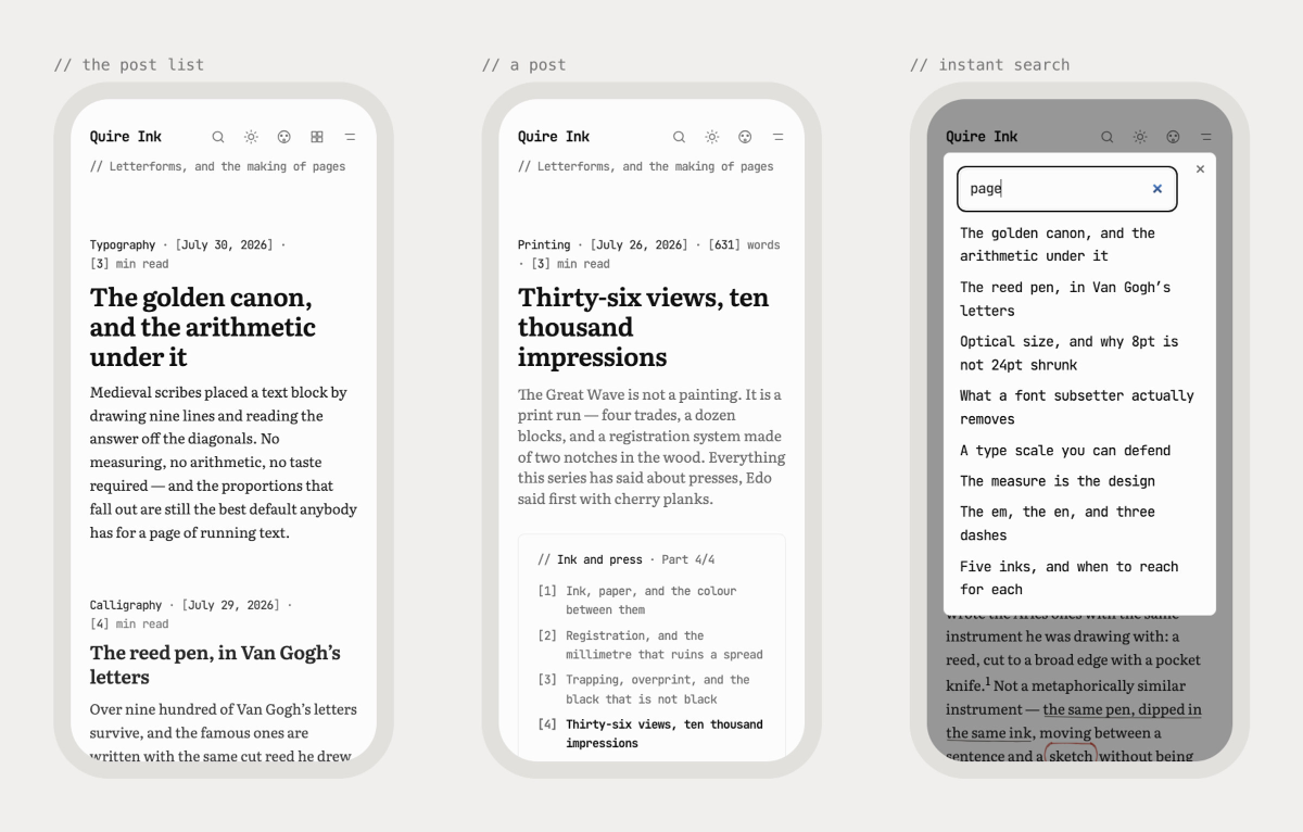 Quire Ink screenshot