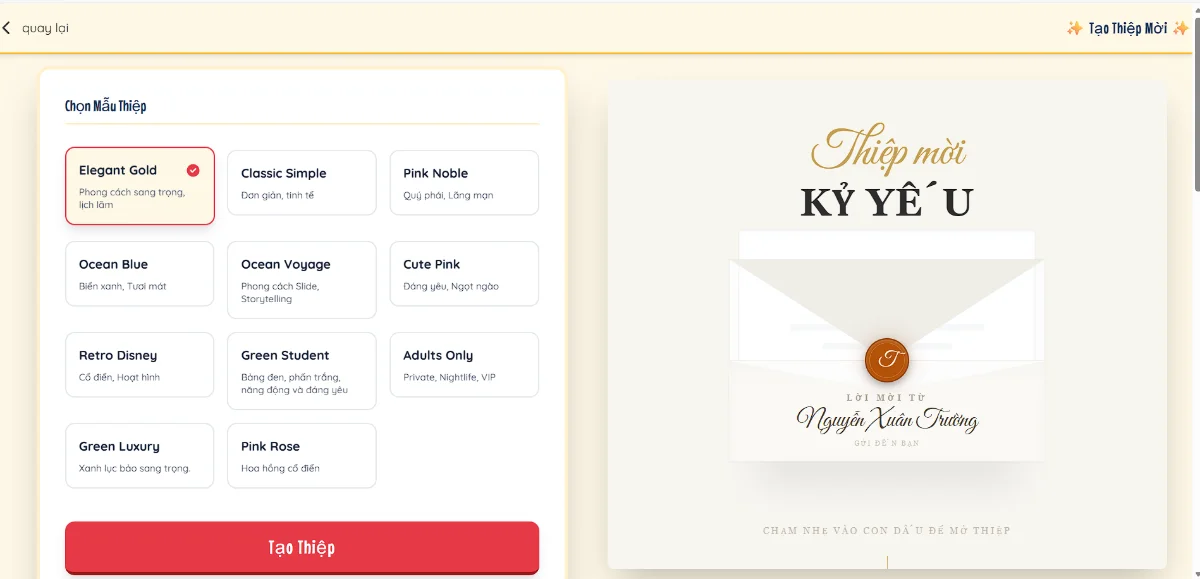 Kỷ yếu Online screenshot