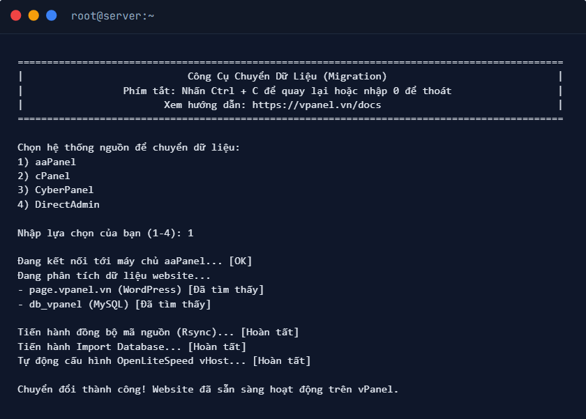 vPanel - Script quản trị máy chủ VPS screenshot