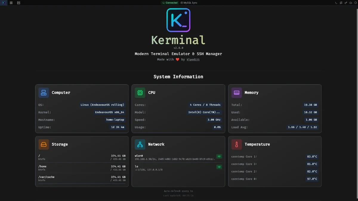 Kerminal screenshot