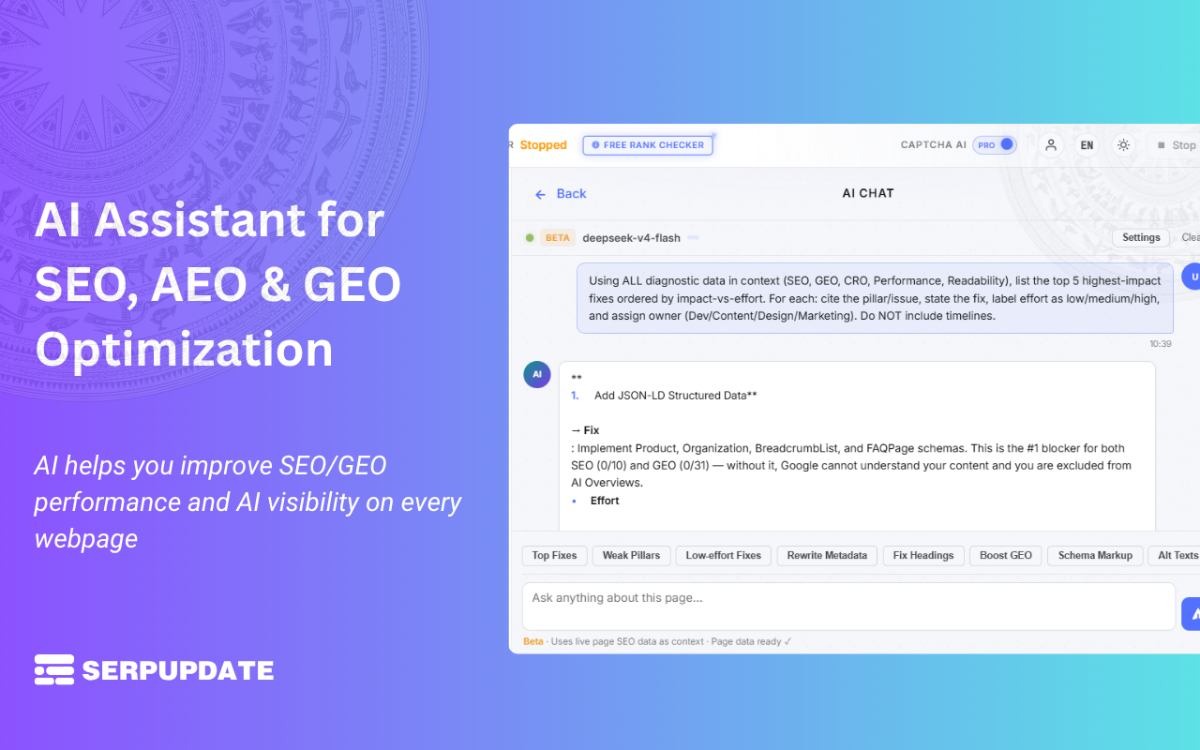 Advanced SEO/GEO Audit & Rank Checker screenshot