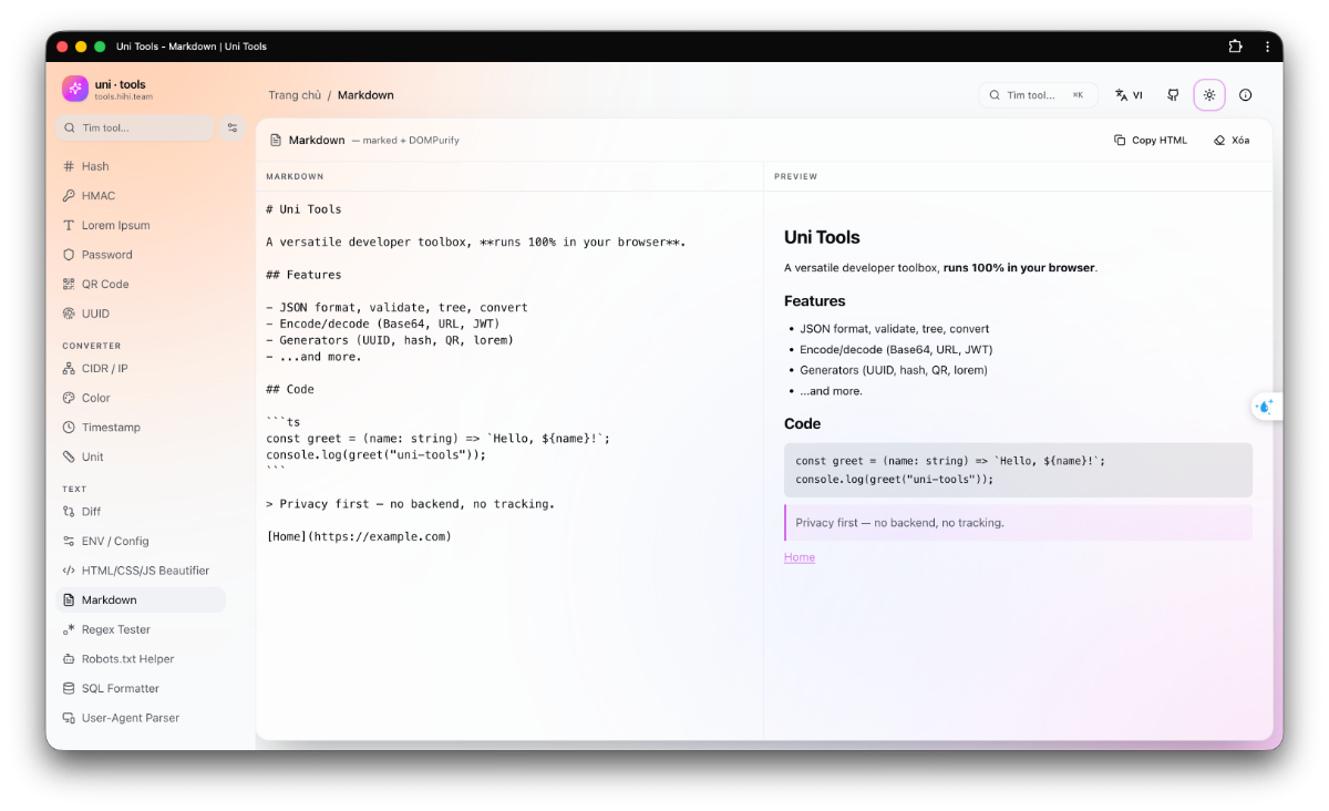 Uni Tools screenshot