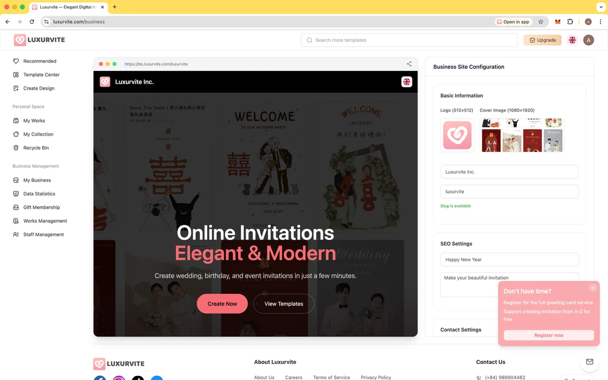 Luxurvite screenshot