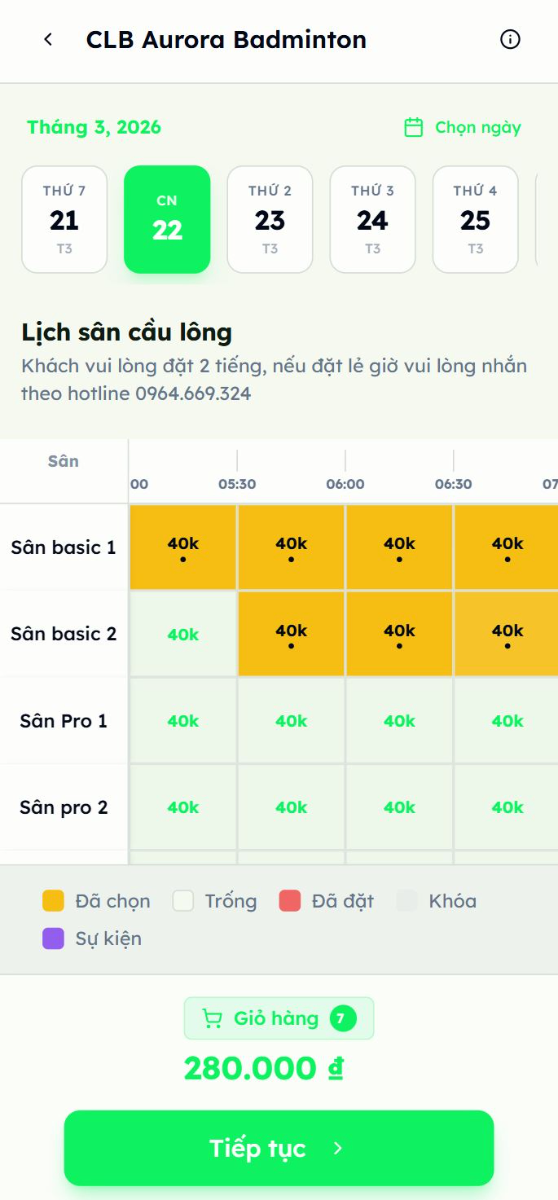 Sport Booking screenshot
