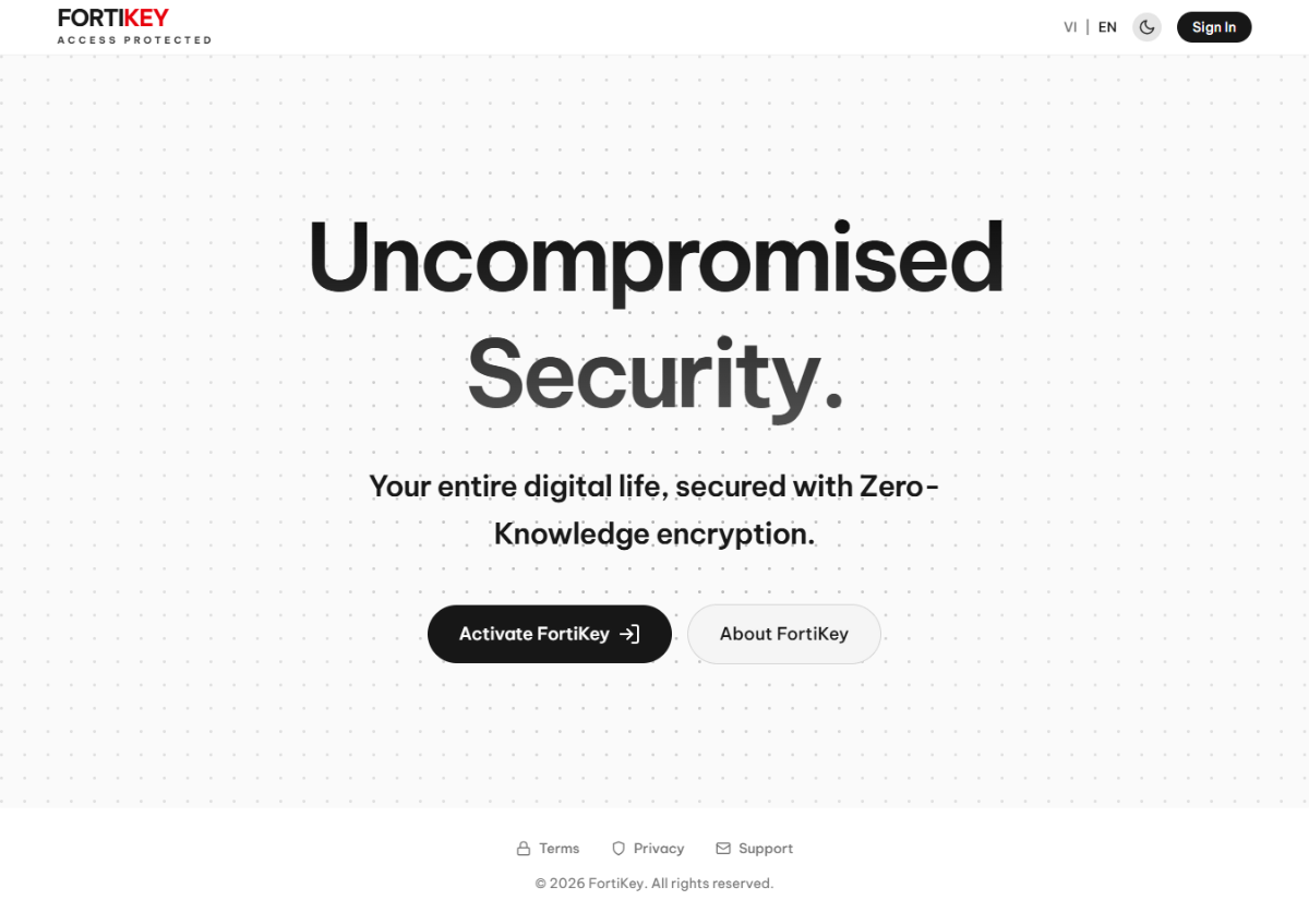 FortiKey screenshot