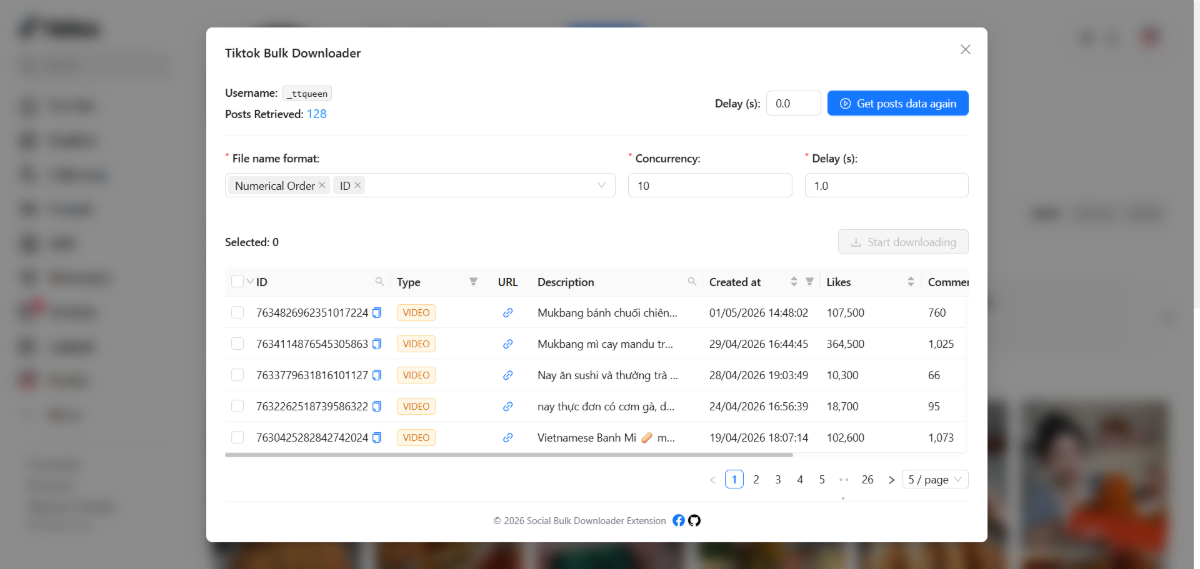 Social Bulk Downloader screenshot
