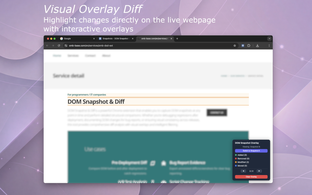 DOM Snapshot & Diff screenshot