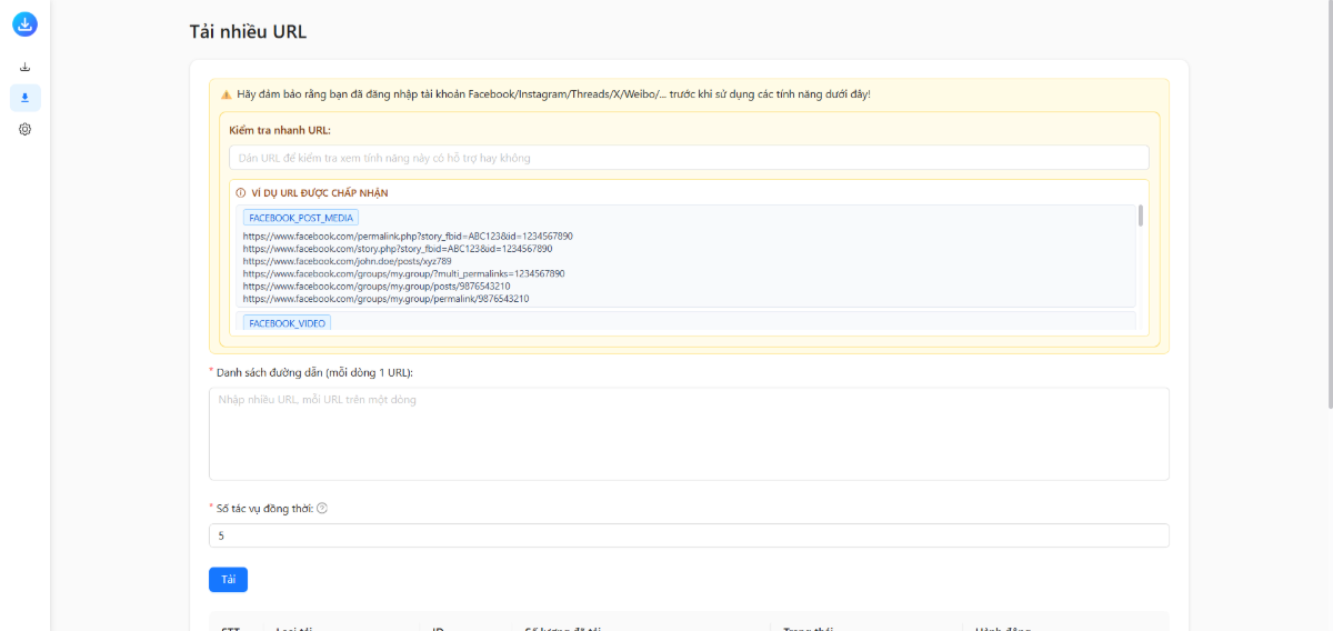 Social Bulk Downloader screenshot