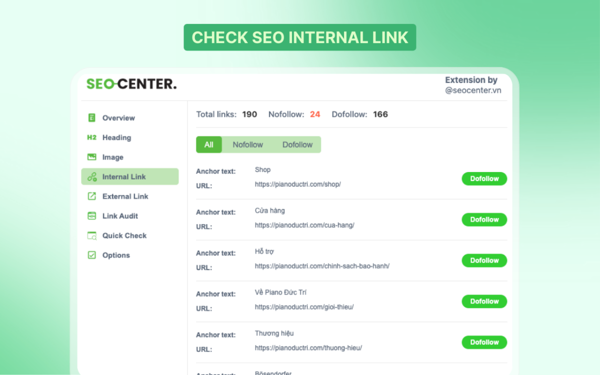SEO CENTER Extension screenshot