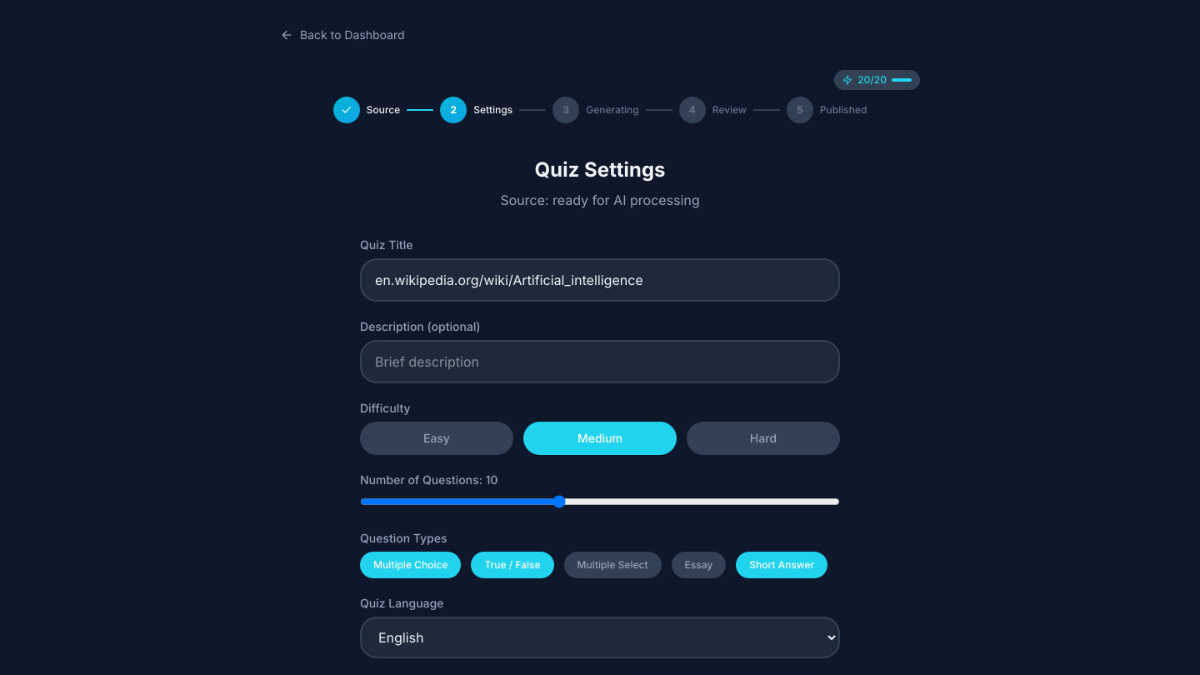 Quizblend screenshot