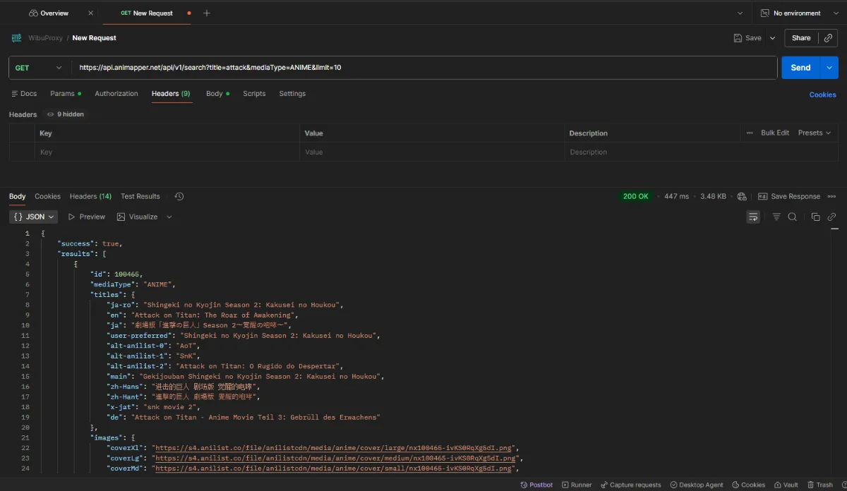 AniMapper API screenshot