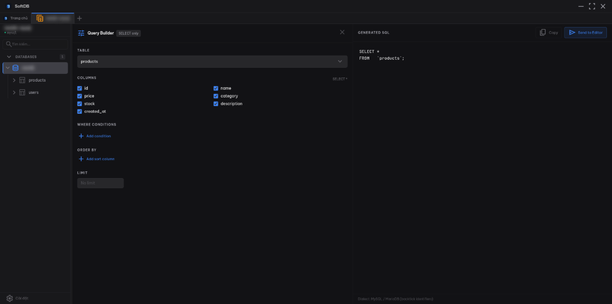 SoftDB screenshot