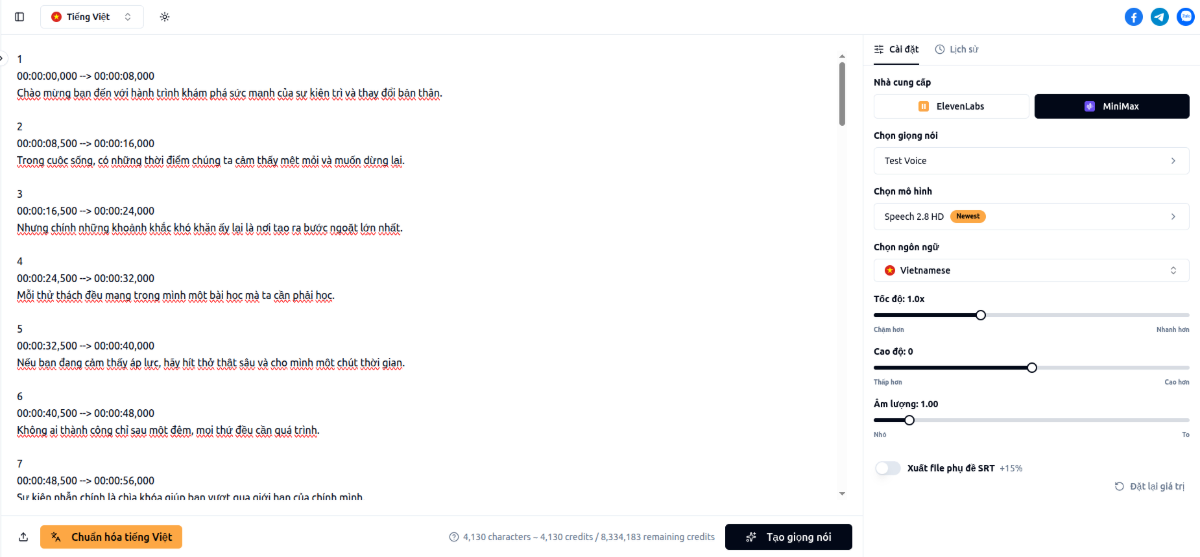 GenMax -  ElevenLabs & MiniMax Voices screenshot
