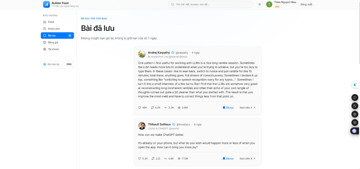 AI Builder Feed screenshot