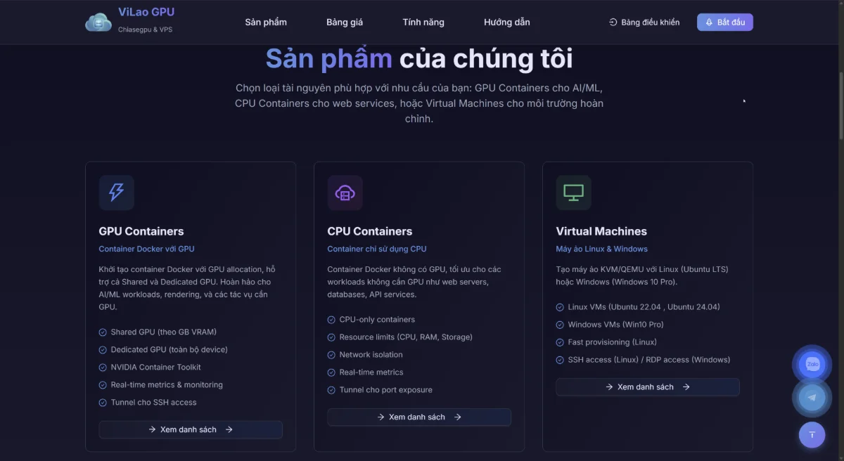 Thuê GPU/CPU screenshot