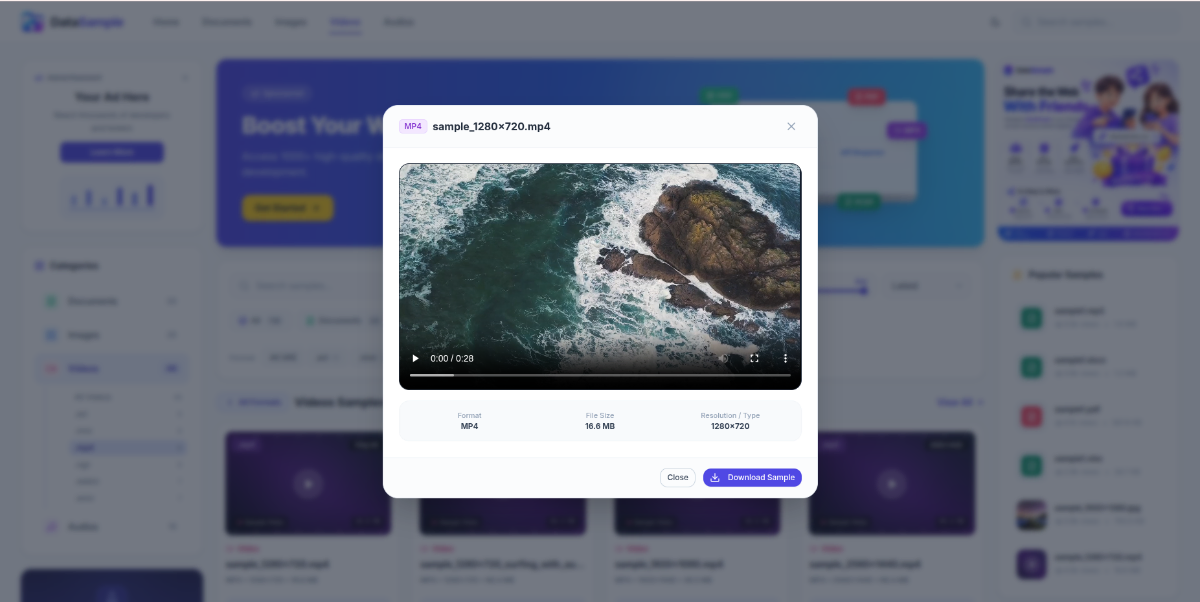 DataSample screenshot