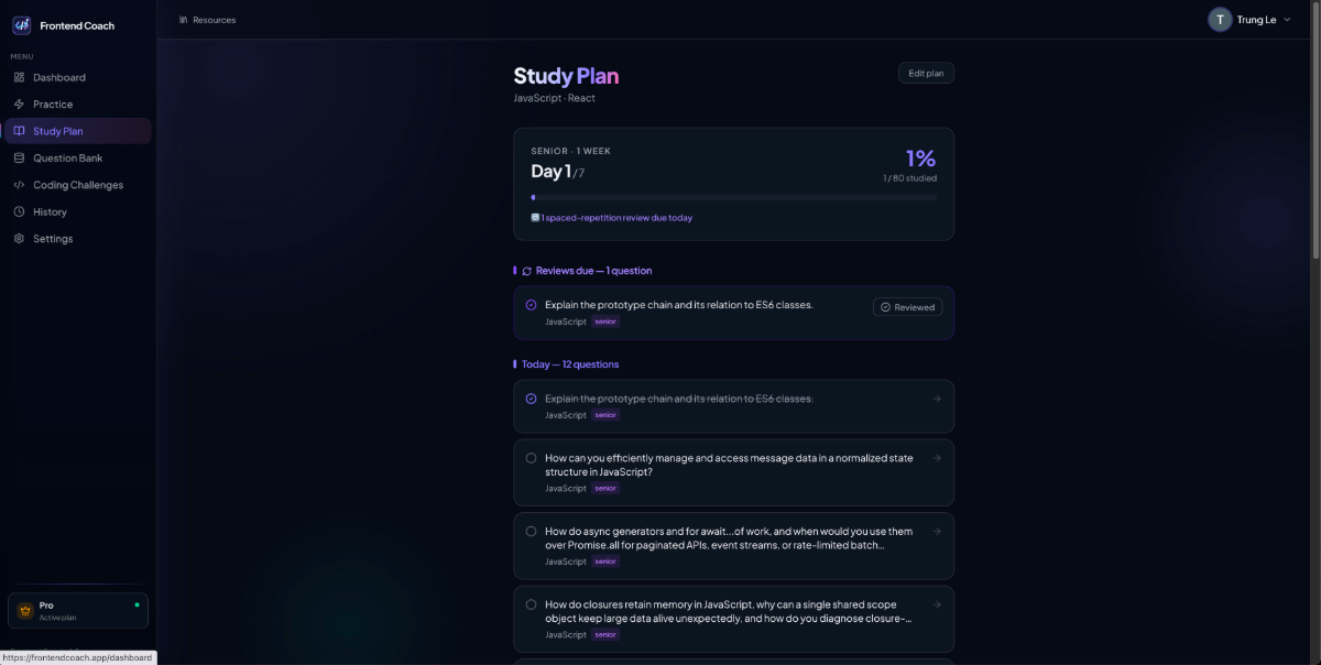 Frontend Coach screenshot