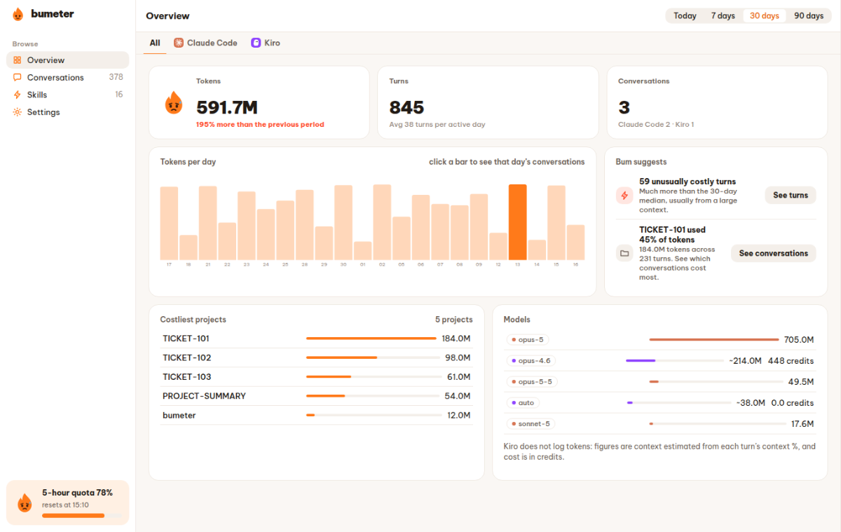 Bumeter screenshot