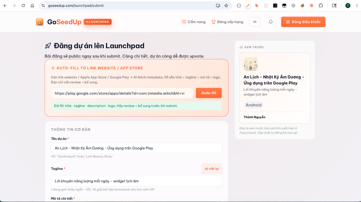 GoSeedUp screenshot