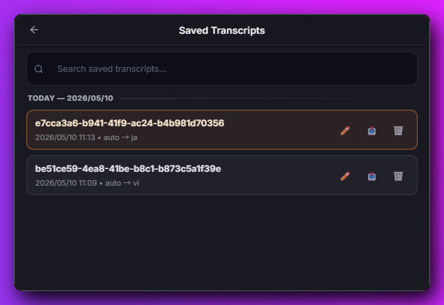 Transifyr.app screenshot
