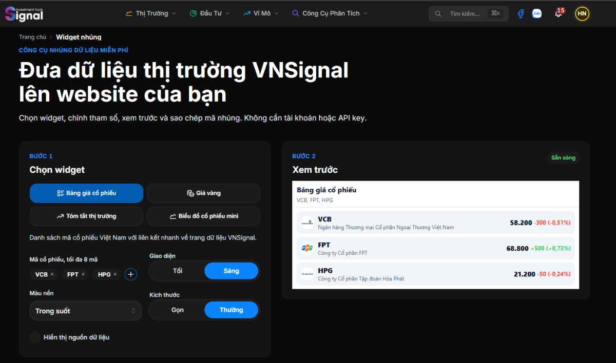 VNSignal Widgets screenshot