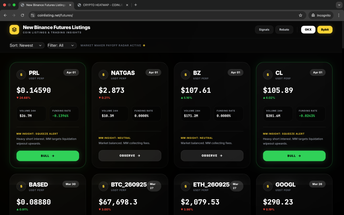 Công cụ phân tích coin mới niêm yết screenshot