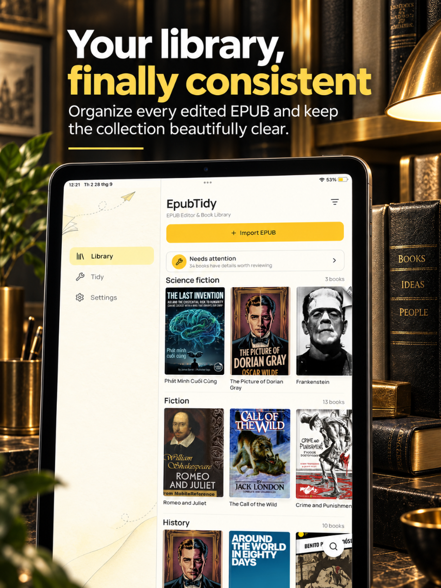 EpubTidy: EPUB Editor & Repair App screenshot