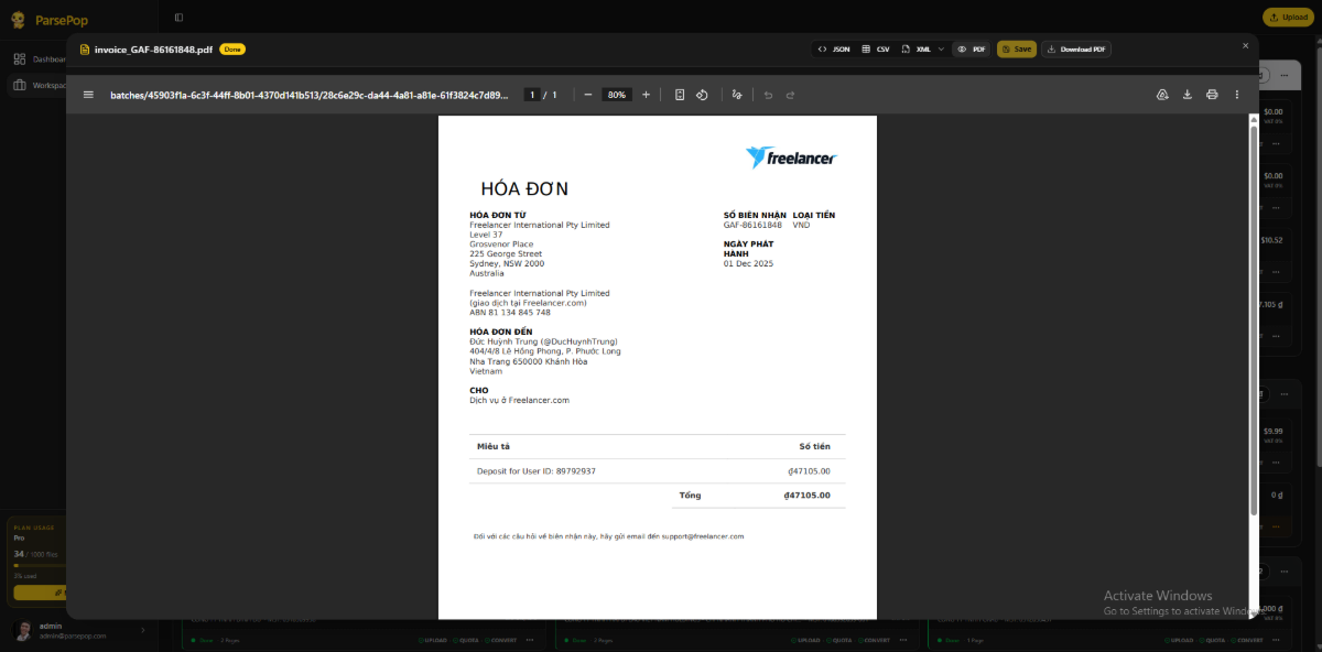 ParsePop screenshot