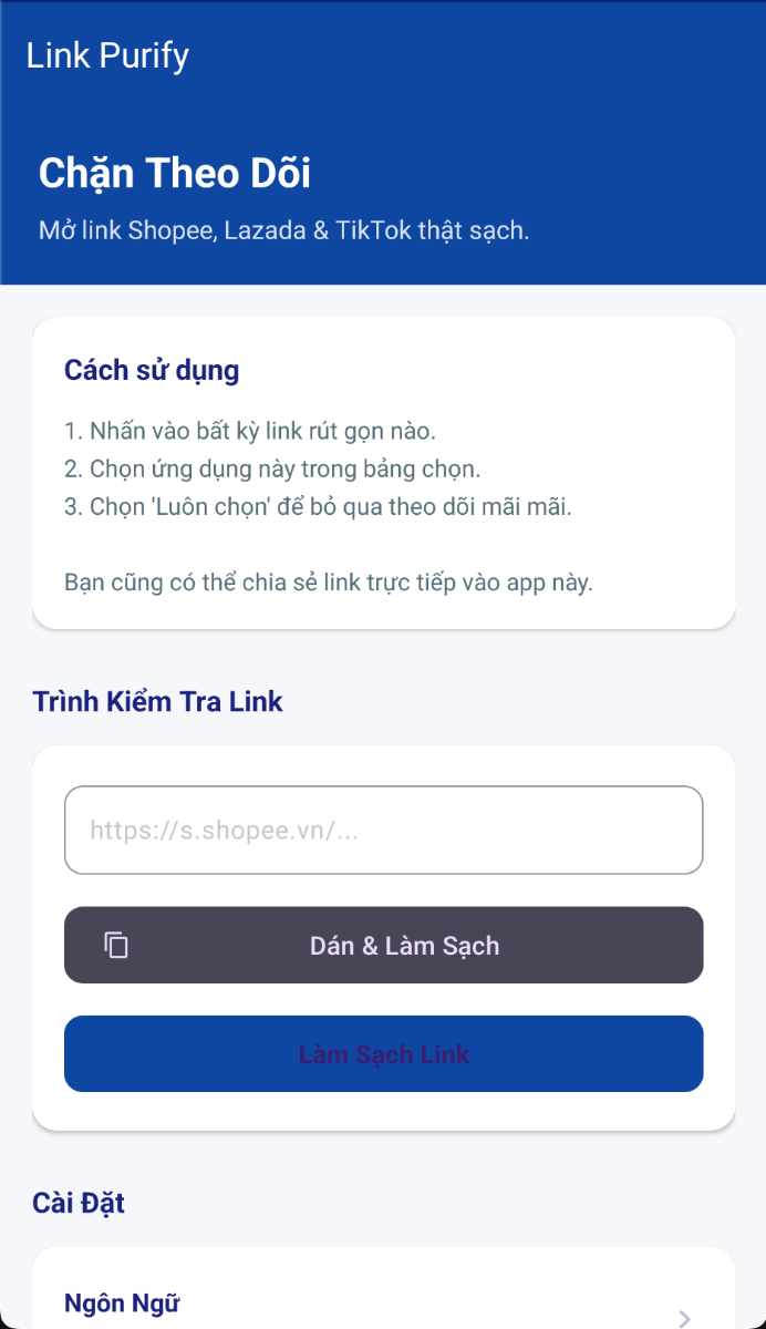 Link Purify screenshot