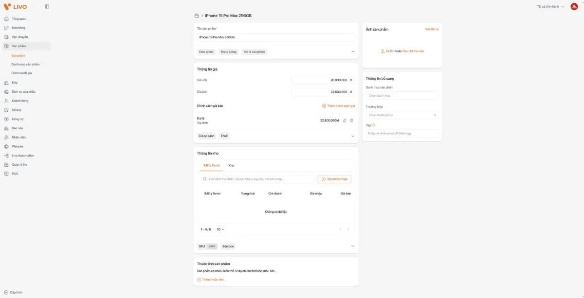 Livo - Phần mềm quản lý bán hàng screenshot