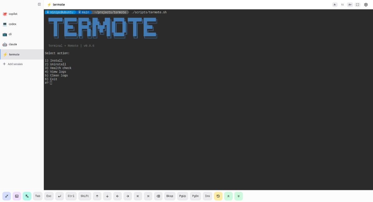 Termote screenshot