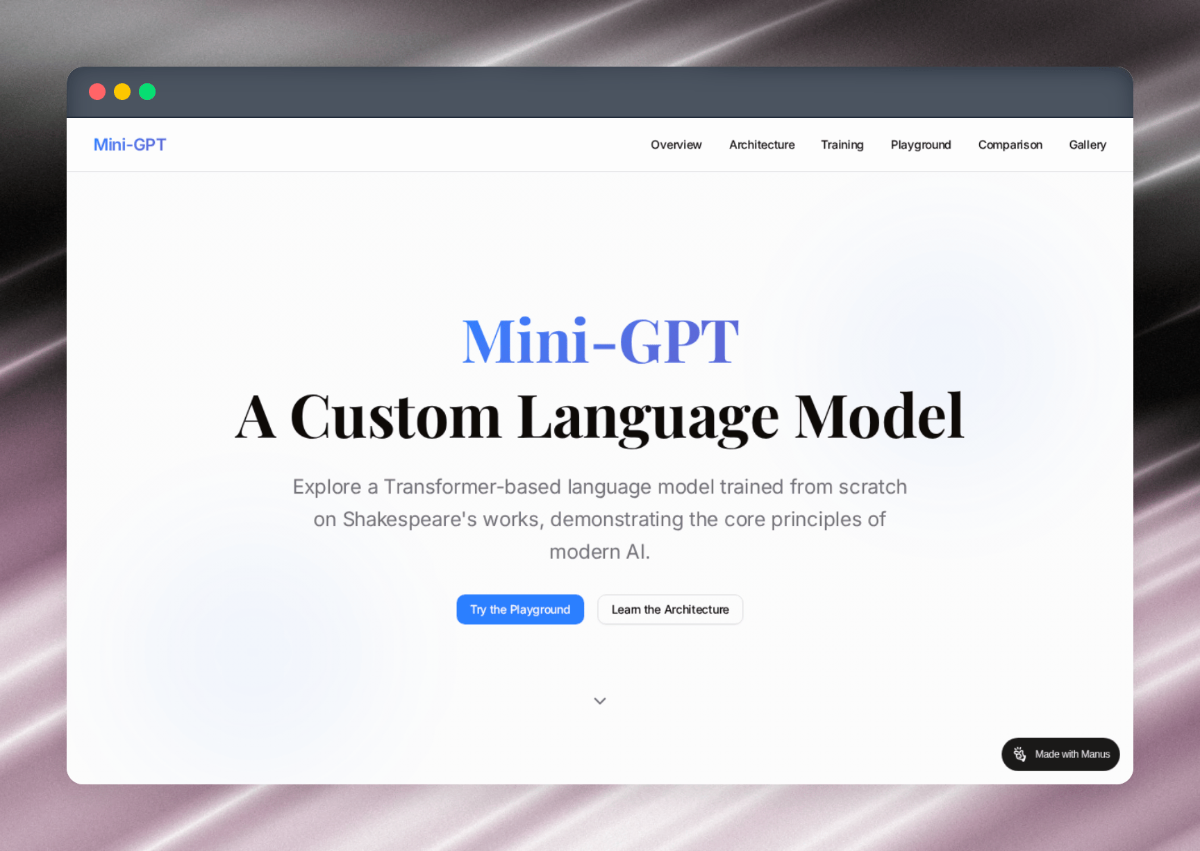 Mini-GPT Showcase screenshot