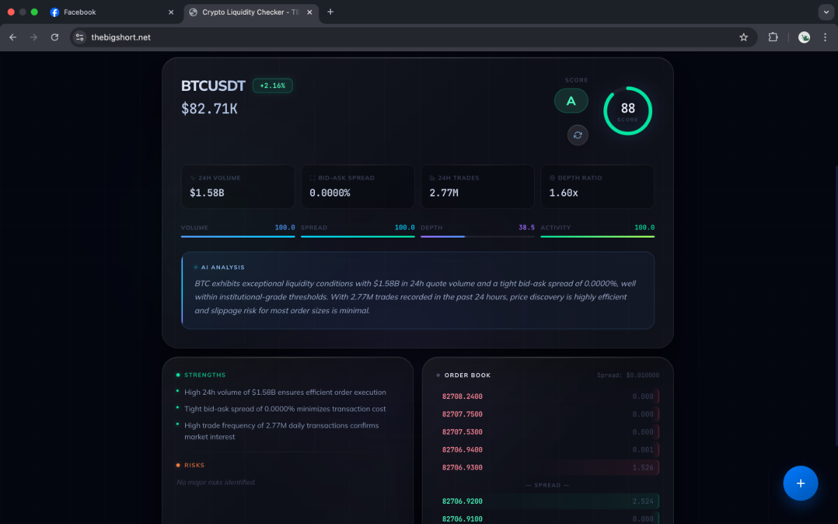 Crypto Liquidity Checker screenshot