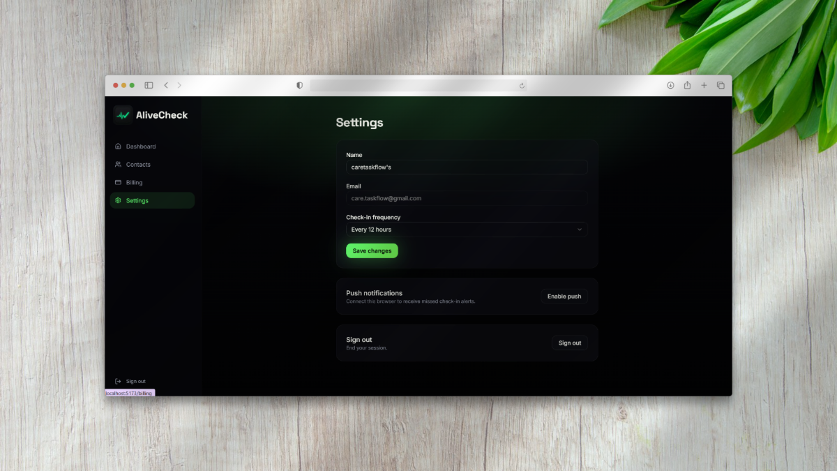 AliveCheck screenshot