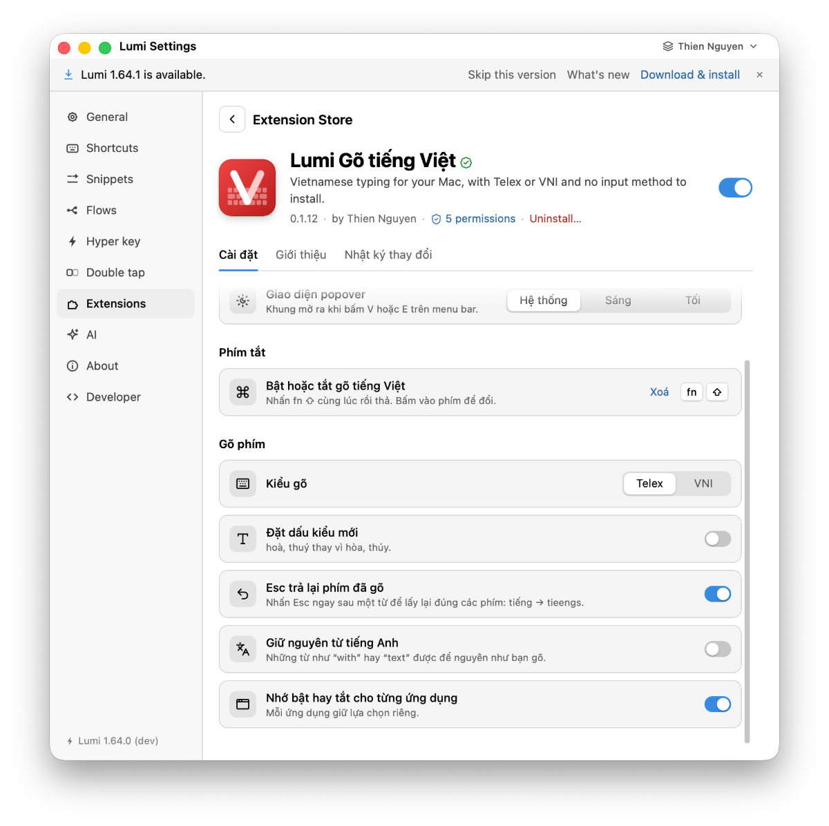 Lumi Gõ tiếng Việt screenshot