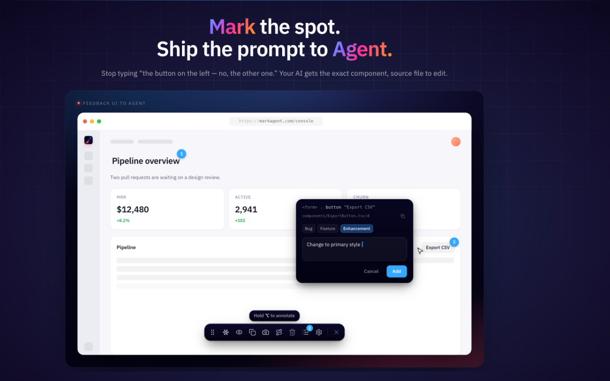 Markagent screenshot