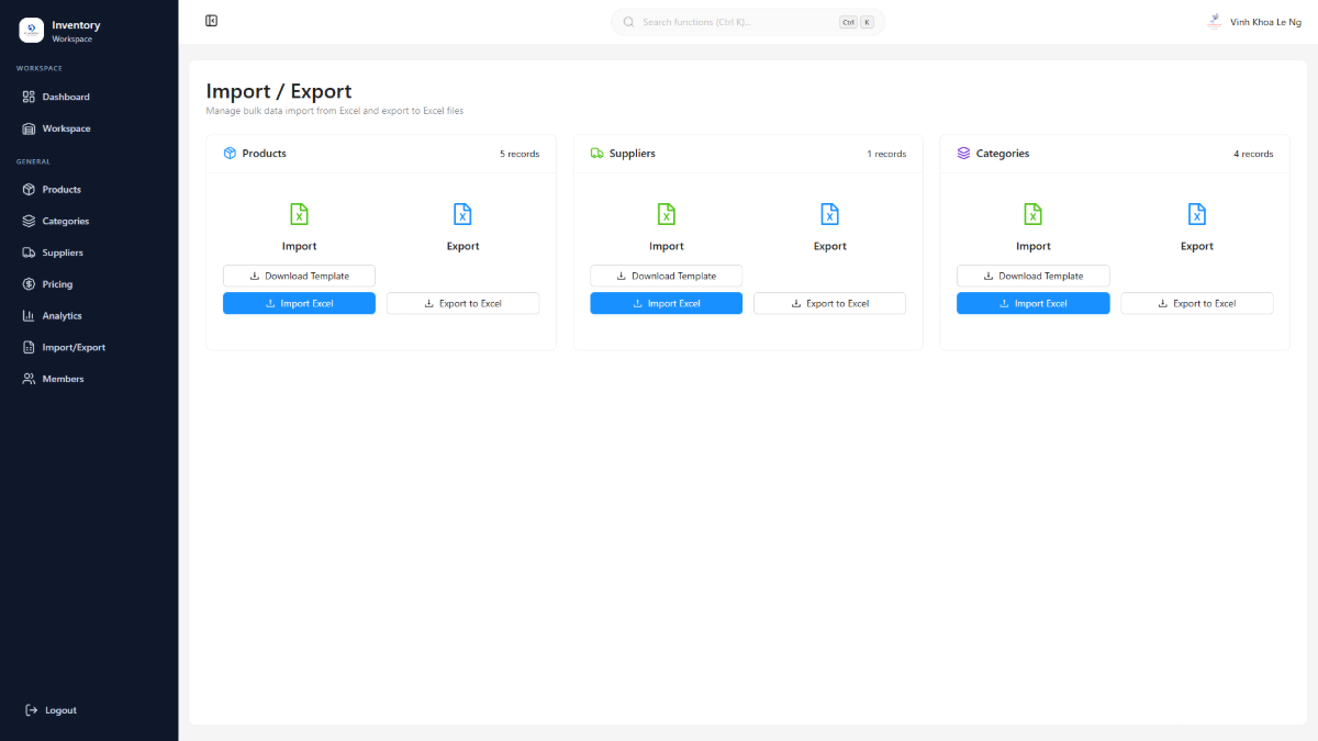 Inventory Management System screenshot
