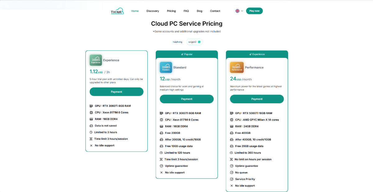Thinkmay Cloud PC screenshot