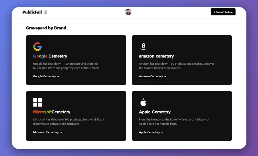 PublicFail screenshot