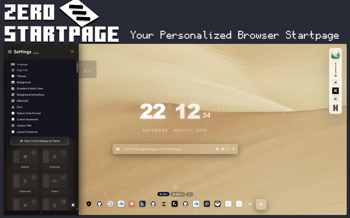 Zero Startpage screenshot