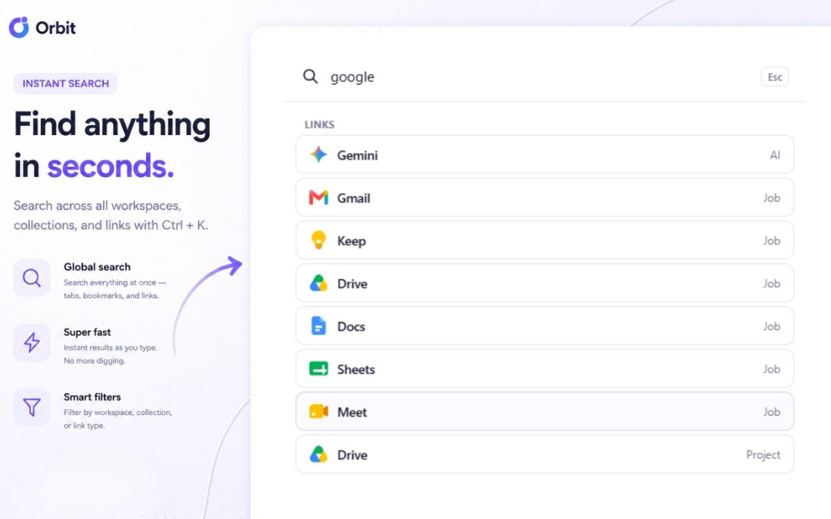 Orbit Browser Workspace screenshot