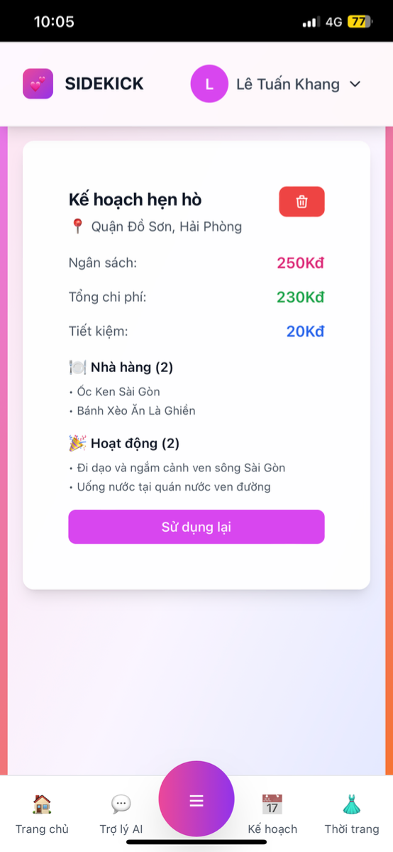 SIDEKICK Companion screenshot