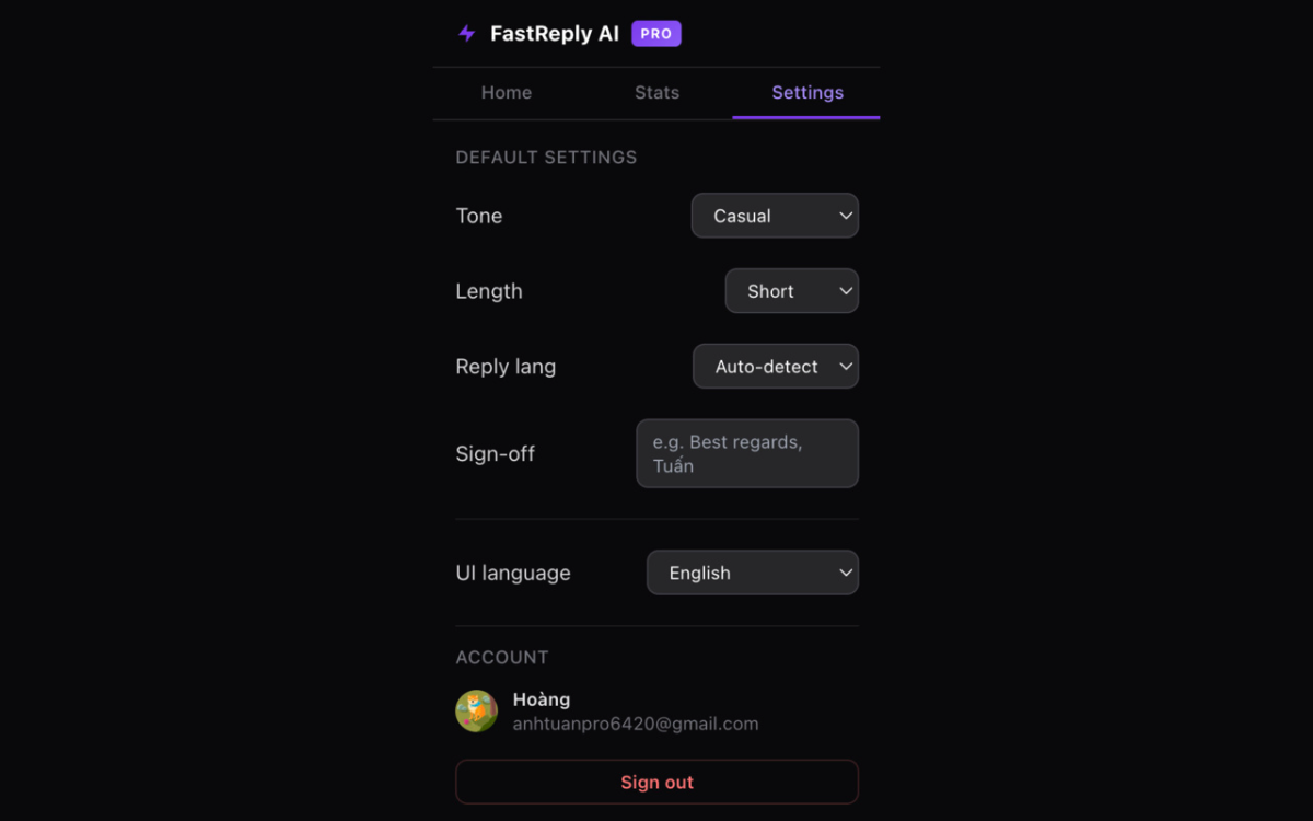 FastReply AI for Gmail screenshot