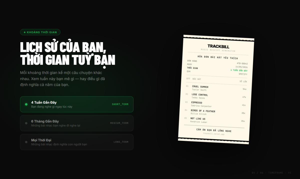 TrackBill screenshot